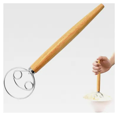 Produktbild von Dänischer Teigbesen 33,7 cm aus Edelstahl und Eichenholz
