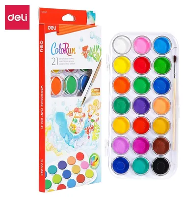 Zdjęcie produktu dla Farby akwarelowe ColoRun 21 kolorów + pędzelek