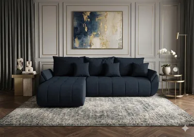 Produktbild von CORNERO Ecksofa mit Schlaffunktion SYDNEY Sofa L-Form Couch mit Bettkasten Eckcouch mit Stauraum Dunkelbeige Ottomane links