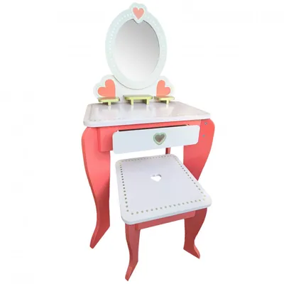 Immagine prodotto di 4iQ Tavolino rosa per bambini Aurora con sedia e accessori 48,5x33x93 cm
