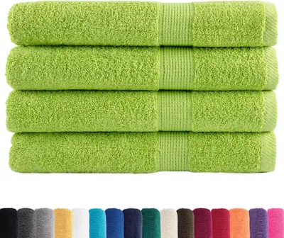 Productafbeelding van vidaXL Premium handdoeken SOLUND, 4 stuks, appelgroen, 100x200 cm, 600 g/m²