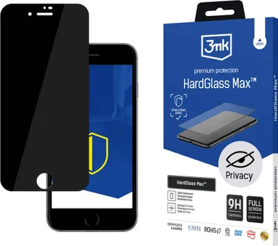 Produktbild von 3mk Display Gehärtetes Glas HardGlass Max Privacy für Apple iPhone 7/8 0,3mm 9H