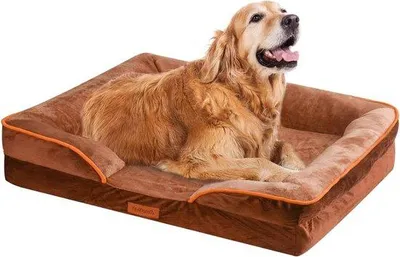 Immagine prodotto di Cuccia ortopedica per cani - Cuscino confortevole - Sonno riposante - Rivestimento impermeabile - 88 x 64 cm - Marrone
