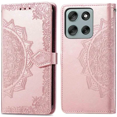 Imagen del producto de Funda libro Mandala para Motorola Moto G56 - Oro rosado