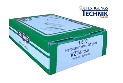 Produktbild von Prebena Klammern VZ14CNK verzinkt 14mm für Regur 23 Rapid R33 Typ 37 Novus H 1,6M KL-51