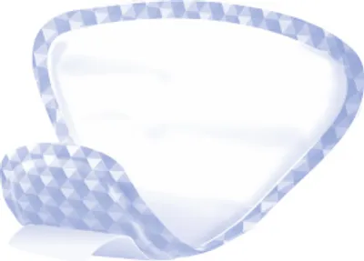 A single incontinence pad is shown against a white background.