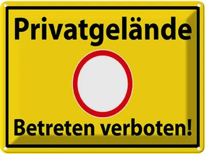 Produktbild von vianmo Blechschild 30x40 cm Privatgelände Betreten Verboten Warnschild Hinweisschild Sicherheit Vorsicht
