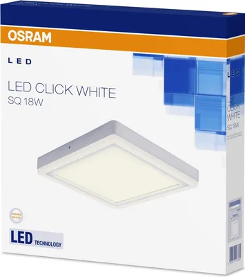 Imagen del producto de Lámpara LED de pared y techo Osram Click, modelo White Square, 18W, con control mediante interruptor