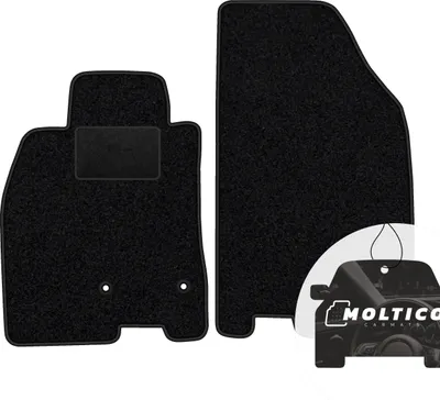 Produktbild von moto-MOLTICO Vorne Fußmatten Auto Velours Autoteppiche Schwarz Automatten Set 2-teilig passend für Renault Megane III 2008-2015