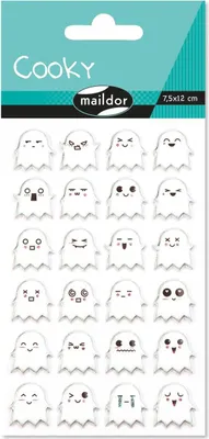 Produktbild von Maildor 10x Cooky, 1 Stickerbogen 7,5x12cm, Gespenster - Mehrfarbig CY039O