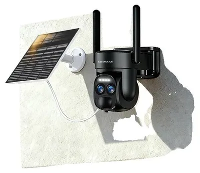 Image de Caméra de sécurité, à énergie solaire, double objectif, 4G avec carte de 32 Go