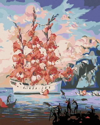 Produktbild von Diamondi - Diamond painting - BLUMENSCHIFF, 40X50 cm, ohne Keilrahmen