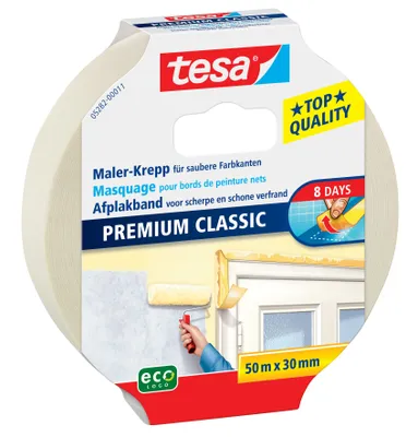 Image de Tesa® 05282-00011-09 Ruban adhésif en papier Crêpe de peintre Classic, 50 m x 30 mm, beige