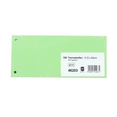 Produktbild von BüroTIPP Trennstreifen RC BT1699 grün 10,5 x 24 cm gelocht 180 g - Packung à 100