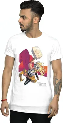Produktbild von Marvel - "The Mighty Thor Mjolnir" T-Shirt für Herren BI43349 (4XL) (Weiß)