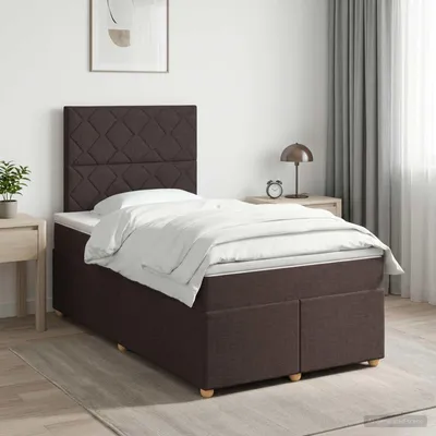 Immagine prodotto di Maison Exclusive - Letto boxspring con materasso marrone scuro 120 x 200 cm tessuto