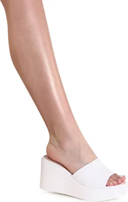 Produktbild von topschuhe24 3163 Damen Keilabsatz Sandalen XXL Plateau, Farbe:Weiß, Größe:39 EU