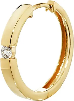 Produktbild von Einzel 375 Gelb Gold Klappcreolen Ohrringen 18,4X2,7mm Zirkonia Quadratisch 4942