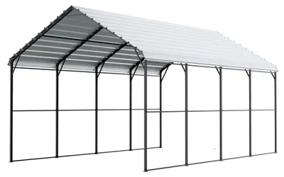 Imagen del producto de Estructura metálica para toldo - 3,6 x 6 x 3,15 metros - Techo de acero galvanizado - Cobertura exterior - Garaje para coches