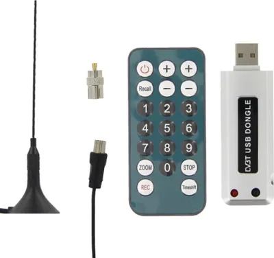 Produktbild von USB DVB-T Empfänger mit 28 dB Antenne für TV-Empfang