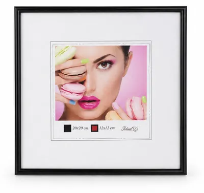 Produktbild von Photo Style Kunststoff Bilderrahmen Fotorahmen Wanddeko Collage Foto Poster - Farbe: Schwarz | Format: 20x20