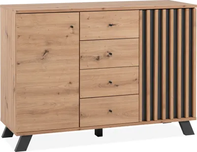Obrázek produktu pro Kommode >Medan< (BxHxT: 118x85x45 cm) in Artisan Oak / Anthrazit