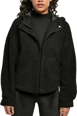 Produktbild von Urban Classics Ladies - Short Sherpa Jacke schwarz - 5XL