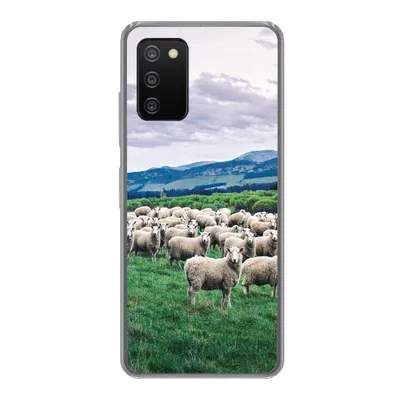 Produktbild von MuchoWow® Handyhülle Schutzhülle Hülle für Samsung Galaxy A03s Schafe - Natur - Gras Silikon Softcase Handy Hülle - Schutz