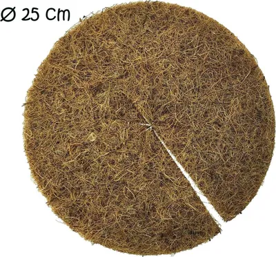 Produktbild von Kokos-Mulchscheibe 250 mm – Natürlicher Schutz für Pflanzen, Wurzeln & Boden gegen Unkraut und Kälte, Braun, 1 Stück