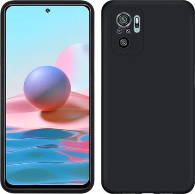 Produktbild von Redmi Note 10 Hülle, Flüssig Silikon Weich Gummi Schutzhülle für Xiaomi Redmi Note 10 / Note 10S Black