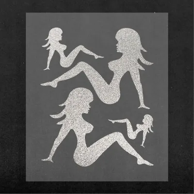 Produktbild von Sticker Aufkleber Silhouette Frau Silber 14 x 16 cm