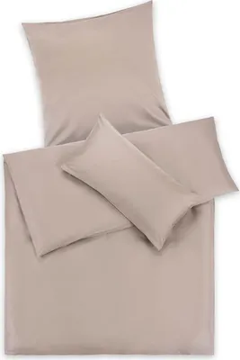 Immagine prodotto di Set di biancheria da letto in raso di cotone Blumtal premium mako 135 x 200 cm con federa 80x80 cm - Morbidissimo set copripiumino con lucentezza lussuosa e cerniere dello stesso colore, tortora