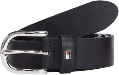 Obrázek produktu pro Dámský pásek Tommy Hilfiger, model Danny, kožený, modrá barva (Night Sky), délka 100 cm