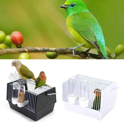 Produktbild von Famanu Tragbare Vogelkooi - Sicherer Transport für kleine Vögel - Schwarz