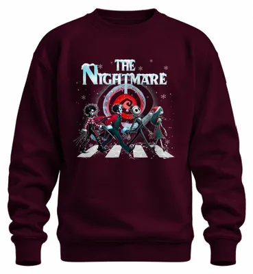 Immagine prodotto di The Nightmare Jack Skellington Sally Beetlejuice Weihnachten Felpa Unisex Pullover, Borgogna, L