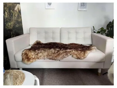 Produktbild von Geschorenes Lammfell Stracciatella 110-120 cm echtes Merino Schaffell weich Teppich ökologische Gerbung von deutschen Schäfereien Naturform Dekofell Premium Schaffell Läufer Sitzunterlage