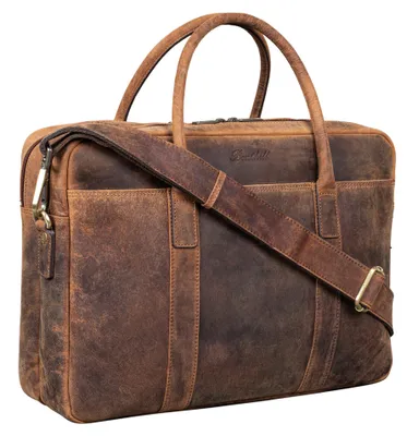Produktbild von Benthill Laptoptasche Echt-Leder I Leder Umhängetasche für Laptop I Aktentasche für Notebook I Damen und Herren Tasche I Notebooktasche
