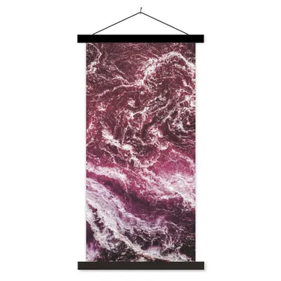 Produktbild von MuchoWow® Textilposter Natursteine - Lila - Marmor 90x180 cm mit schwarzem Rahmen - Dekoration Wohnzimmer