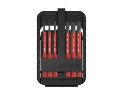Produktbild von Wiha 43152, 6 Stück(e), Schlitz, 2,2.5,3.5,4,5.5,6.5 mm, 1x slimBit electric bit (43115), Slotted: 2,0 mm, Bit length: 75 mm * 1x slimBit electric bit...