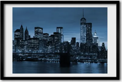 Produktbild von Bild 60x40 MDF-Rahmen, Wandkunst New York bei Nacht
