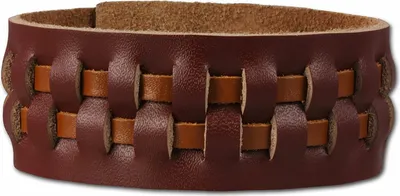 Image de SilberDream Bracelet en cuir Bijoux de bras bordeaux rouge tressé Unie LAC199B