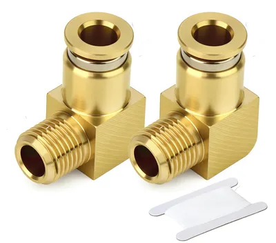 2x Messing Winkel-Steckverbinder 4mm auf 8mm BSP, 90°