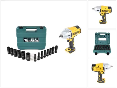 Immagine prodotto di DeWalt DCF 899 N Avvitatore ad impulsi a batteria 18V + Set di 14 chiavi a bussola Makita B-52308 - senza batteria, senza caricabatterie