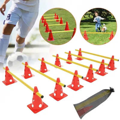 Produktbild von Steckhürdenset Agility Hindernisse Trainingshürden Hundetraining Kegelhürden Set
