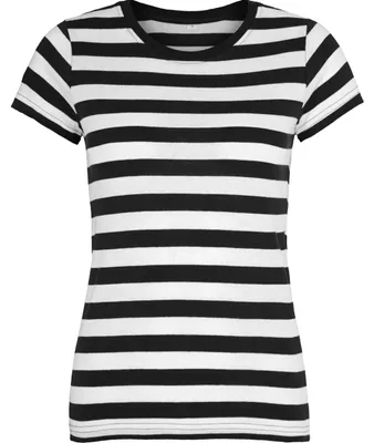 Produktbild von Kompatibel mit Mantis – Damen Retro Streifen T-Shirt im Marine Look, Kurzarm Run