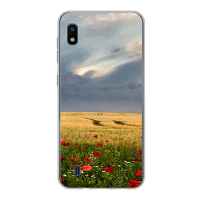 Produktbild von MuchoWow® Handyhülle Schutzhülle Hülle für Samsung Galaxy A10 Blumen - Weizen - Wolken Silikon Softcase Handy Hülle - Schutzhülle