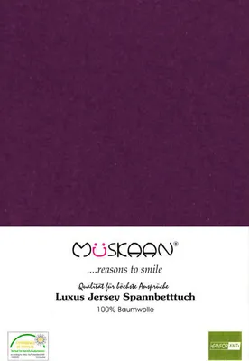 Produktbild von Jersey Spannbettlaken 140x200 - 160x200 cm Aubergine / Lila - 100% Baumwolle