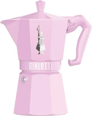 Produktbild von Bialetti Moka Exclusive Italienische Kaffeemaschine Rosa 6 Tassen Aluminium Thermoplastischer Griff