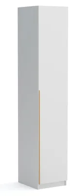 Produktbild von Kleiderschrank 1-türig, 45cm breit, weiß matt, Bristol gold