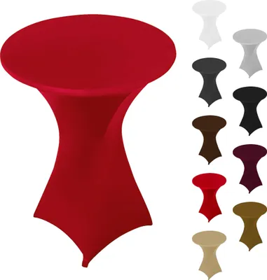 Produktbild von Stehtischhusse Stretch Rot elastischer Bistrotisch Überzug, ø 60cm